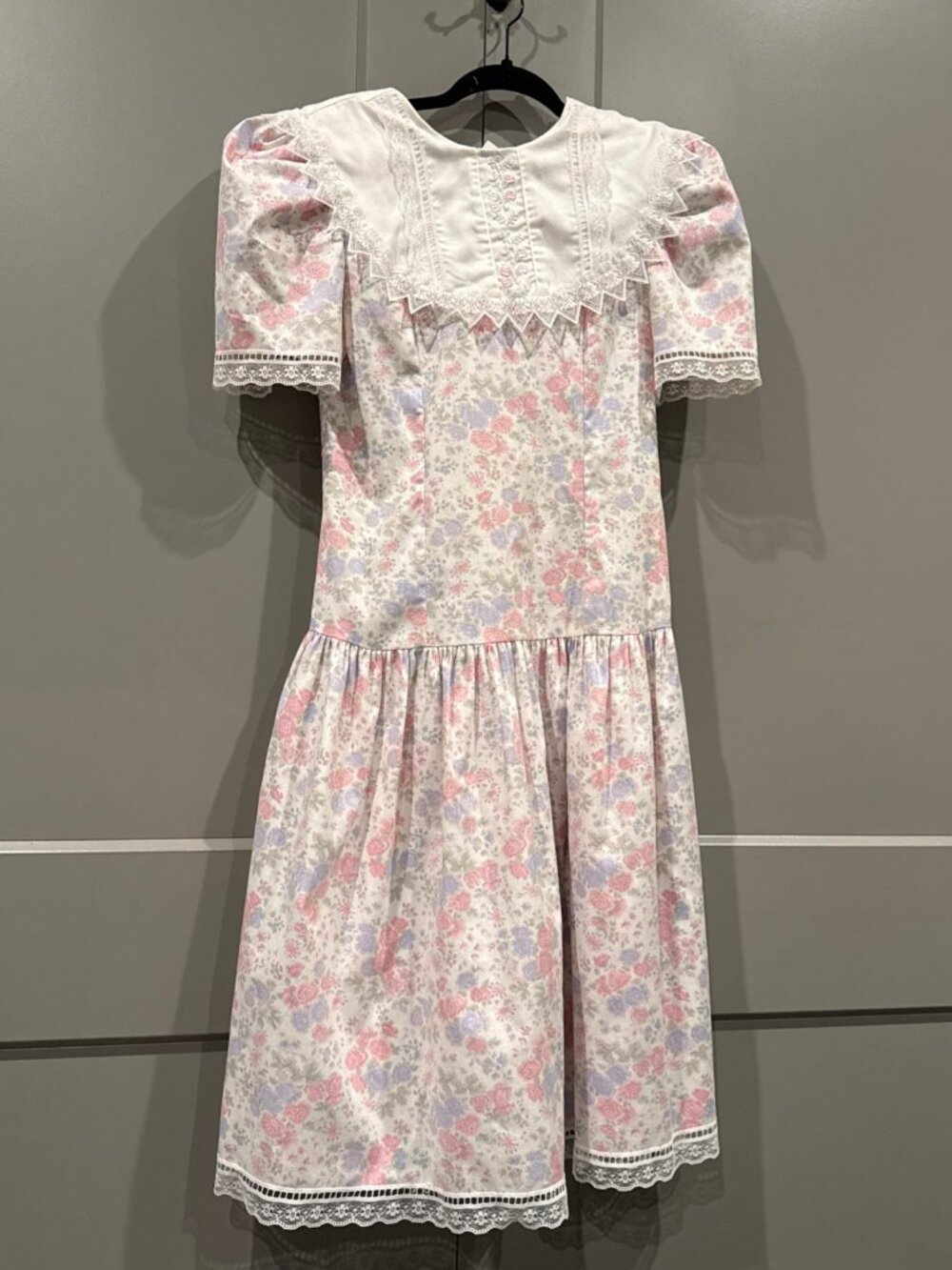 Vintage Jessica McClintock Gunne Sax Floral Lace Dress Girls Size 10
